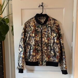 Gold Butterfly Bomber Jacket